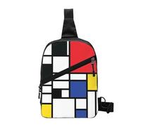 HFDGFJKKL Mochila Piet Mondrian De Stijl Peto Hombre Cabestrillo Cruzado Pecho Viaje Senderismo Mochila de día Regalo del Festival de Hombros