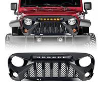HFDHD Coche Rejillas Frontales de Radiador Parrilla Deportiva Delantera, para Jeep Wrangler JK 2007-2018 Parrilla del Parachoques Exterior