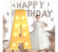 HFDJRWK Luces de Neón con Letras Brillantes de Gran Tamaño: Letreros Luminosos con Letras y Números en Mosaico Multifuncionales for Cumpleaños, Bodas y Propuestas de Matrimonio.(A,100cm)