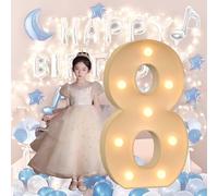 HFDJRWK Luces de Neón con Letras Brillantes de Gran Tamaño: Letreros Luminosos con Letras y Números en Mosaico Multifuncionales for Cumpleaños, Bodas y Propuestas de Matrimonio.(8,100cm)
