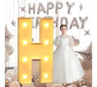HFDJRWK Luces de Neón con Letras Brillantes de Gran Tamaño: Letreros Luminosos con Letras y Números en Mosaico Multifuncionales for Cumpleaños, Bodas y Propuestas de Matrimonio.(H,100cm)