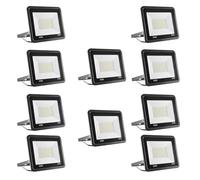 HFDJRWK Luz de Trabajo Led de 100 W, Reflector for Exteriores de 7000 LM, Luz de Seguridad for Exteriores Impermeable Ip66, Adecuada for Parques de Atracciones, Jardines y Patios(10pcs)