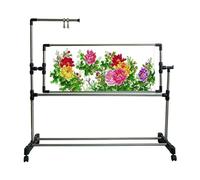 HFDTS Needlework Floor Frame, Height-Adjustable Embroidery Hoop Stand, Standing Embroidery Lap Table, Needlework Companion for Art & Craft Sewing(Large)