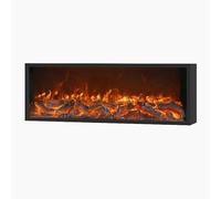 HFERTSCN Chimenea eléctrica Insertos de chimeneas eléctricas, Chimenea de decoración de Llama Realista de Pared empotrada y empotrada con Calentador de Chimenea de Control Remoto (Grande) FANDIAO