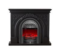 HFERTSCN Inicio Chimenea eléctrica Independiente, Calentador de Chimenea eléctrica de 51.1 "con repisa, núcleo en Forma de Jaula de Aves, Control Remoto, 750/1500W, decoración de protección contra