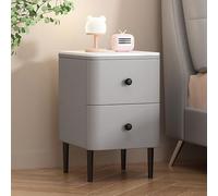 HFERTSCN Mesa de Noche Blanca Moderna con 2 cajones Luces de Lujo de Lujo para Dormitorio Unidad de Almacenamiento de gabinete de Cama de Madera Multifuncional 50 * 40 * 47cm FANDIAO