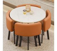 HFERTSCN Moderna Mesa de recepción de Naranja y Silla para Negocios de Oficina y Lobby de hoteles pequeñas mesas Redondas para reuniones y Comidas Sala de Estar y Cocina FANDIAO