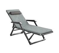 HFERTSCN Silla de Cubierta Plegable Sun Solerger, reclinable de jardín Ajustable, con Almohadilla de algodón extraíble y Tubo Plano Grueso, balcón portátil Sillón al Aire Libre FANDIAO