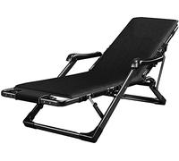 HFERTSCN Silla de Cubierta Sungers para jardín, Silla de Tumbona reclinable de Tumbona con Cojines Negros Acolchados y reposapiés para levas al Aire Libre FANDIAO