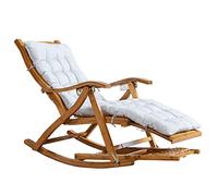 HFERTSCN Silla de Gravedad Cero Silla de Patio de bambú de bambú sillas de césped Plegables con Acolchado para el Patio Trasero Junto a la Piscina y la Playa, MAX.150 kg (Gris) FANDIAO