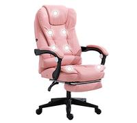 HFERTSCN Silla de Juego de Cuero ergonómico de Espalda con reposapiés 7 Puntos y 330 Libras Capacidad de Soporte Color Rosa FANDIAO