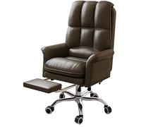 HFERTSCN Silla de Oficina en casa ergonómica con Apoyo Lumbar Ajustable y Silla de Escritorio Trasero para Adultos Silla de Juego ejecutiva con Armas (Medio Negro) FANDIAO