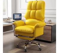 HFERTSCN Silla de Oficina ergonómica Alta en casa con Soporte Lumbar Ajustable y reposabrazos para Juegos y Silla de Escritorio Ejecutivo para Adultos (tamaño Amarillo) FANDIAO