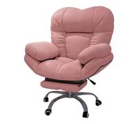HFERTSCN Silla de Oficina reclinable ergonómica con Ascensor Silla de Juego de sofá Perezoso cómoda Silla de Escritorio de computadora para Sala de Estar y Dormitorio (Rosa con reposapiés) FANDIAO