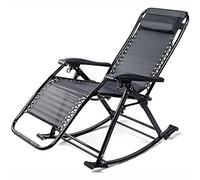 HFERTSCN Silla de salón, Mecedora reclinable Plegable al Aire Libre Asiento de Gravedad de Gravedad Cero de Tumbona Ajustable con Cubierta de Patio de Soporte Lateral de la Cabeza (A) FANDIAO