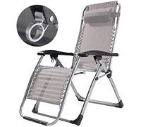HFERTSCN Silla de salón, Sunger Sesta Cero Gravity Silla reclinable con Taza y Soporte para teléfono, jardín al Aire Libre Patio Solar, Silla reclinable Plegable Silla de Tumbona (Gris) FANDIAO