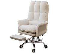 HFERTSCN Silla de tareas de la Oficina en casa ergonómica con Soporte Lumbar Ajustable y Espalda Alta para Adultos tamaño Blanco [tamaño de inserción] FANDIAO