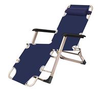 HFERTSCN Sillas reclinables de tumbos solares Silla de Gravedad Cero Acolchada - sillas de salón de césped Plegables al Aire Libre para Patio, Campamento de jardín, Piscina MAX.250 kg (Azul) FANDIAO