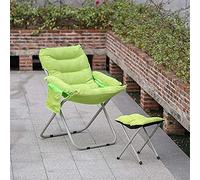 HFERTSCN Sillas reclinables livianas con Taburete de pie Alto Trasero Ajustable Plegable sillón reclinable sillón de Gama de Gama para Acampar en Interiores (Verde) (Color: Verde) Interesante FANDIAO