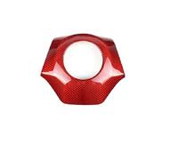 HFEWCVK Ajuste for Camaro 2016 2017 2018 2019 2020 2021 2022 2023 Cubierta de Airbag Central for Volante de Coche Pegatina de Fibra de Carbono Dura Real(Red Outer-1pcs)