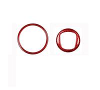 HFEWCVK Ajuste for Fiat 500 Abarth 595 695 2008-2010 2011-2019 2020 2021 2022 2023 Volante Emblema Central Anillo Pegatina Fibra de Carbono Dura(Transparent)
