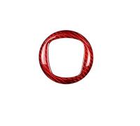 HFEWCVK Ajuste for Fiat 500 Abarth 595 695 2008-2010 2011-2019 2020 2021 2022 2023 Volante Emblema Central Anillo Pegatina Fibra de Carbono Dura(Red)