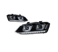 HFEWCVK Ajuste for VW Polo faro LED 2011-2018 Polo lámpara de cabeza DRL lente de proyector de señal accesorios automotrices faros de estilo de coche(Silver All LED,RHD)