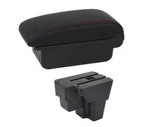 HFEWCVK Caja de Almacenamiento Central con reposabrazos USB for Coche, Compatible con América del Sur, KIA STONIC Rio LX Cerato 2015-2021(C1 Red Line)