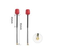 HFFOZMD para FlyFishRC para Antena FPV de Doble Banda - 2,4/5,8 GHz LHCP (UFL/UFL) 40/95/145 mm | Drones Largo Alcance compatibles con dji O3(2PC Red 95mm)