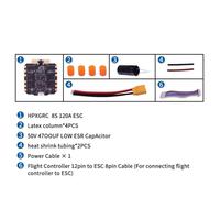 HFFOZMD para HPXGRC 100A/120A 4IN1 ESC 3-12S para DSHOT300/DSHOT600/PWM/BIDIRECTIONALDSHOT 30,5x30,5mm para RC Dron de Carreras con visión en Primera Persona(8S 120A ESC)