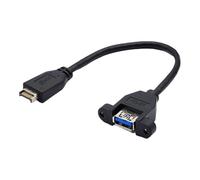 Hfgdnchva Cable de Extensión de Montaje con Tornillos en el Panel Frontal USB 3.2 Gen2, 10 Gbps, 20 Pines, Tipo e A Conector Hembra USB 3.2 Tipo A, Extensor de 20cm