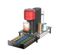 HFHOME Soporte de metal para cápsulas de café para 36 cápsulas Nespresso Vertuo y 36 cápsulas Dolce Gusto, organizador de cajones de cápsulas Nespresso Vertuoline, soporte para máquina de café