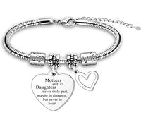 HFHungkeong Pulsera inspiradora para mujer grabada con texto en alemán "Du bist than audaz" como crees, pulsera de perlas elásticas, regalo de motivación para mejor amiga y madre, Sin gemas
