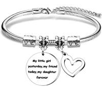 HFHungkeong Pulsera inspiradora para mujer grabada con texto en alemán "Du bist than audaz" como crees, pulsera de perlas elásticas, regalo de motivación para mejor amiga y madre, Sin gemas