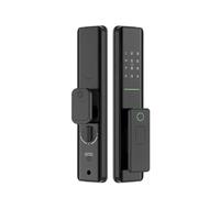 HFIGNIAHQ PushPull Lock Electronic 6068 Mortise TTlock Fingerprint Card Password 8*AA Alkaline Battery Doorbell Smart Automatic Door Lock(Bronze red ttlock,Tuya wifi)