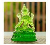 HFRSE 1 Uds 9cm Pequeños Adornos De Cristal Verde Tara Verde, Decoración De Estatua De Templo Budista Tibetano/hogar/Oficina
