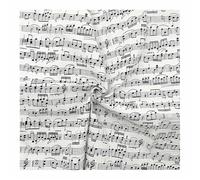 HFRSE BU 1pcs 145cm Wide Classic White Music Fabric Cotton Musical Note Printed Cotton Fabric Sewing Patchwork DIY Shirt Clothing Fabric(200cm)