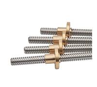 HFRSE Tornillo De Avance T12 For Impresora 3D, Longitud De 100 A 600 Mm, Paso De 2 Mm, Tornillo Trapezoidal De 2 Mm con Tuerca De Latón, 1 Unidad(400mm)