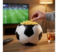 HFSAZJ Cuenco decorativo multifuncional con forma de pelota de fútbol, plato decorativo multifuncional con temática deportiva, bandeja de servir para fiesta del día del juego, para palomitas de maíz