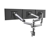 HFTEK - Brazo de Monitor Triple - Soporte de Mesa para 3 Pantallas de 15-27 Pulgadas con VESA 75/100 (HF138GS)