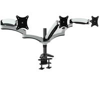 HFTEK® DS137S Blanco Triple Brazo Soporte para 3 Monitor Soporte de Escritorio para Pantalla 15-27 Pulgadas con VESA 75/100