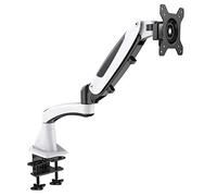 HFTEK Soporte Brazo para Monitor Soporte de Escritorio y Mesa para Pantalla 15-34 Pulgadas hasta 16 kg - VESA 75/100 (GM112XF Blanco)
