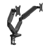 HFTEK - Soporte de Doble Monitor - Soporte de Altura Ajustable de Monitor con Brazo de resorte de gas para Pantallas de 15 a 27 Pulgadas - Cada Brazo soporta hasta 6.5kg (HF24GMCB)