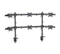 HFTEK - Soporte de escritorio para 6 pantallas de 15 a 27" con VESA 75/100, soporte para monitor, soporte para TV - MS626C-N - Modular individualmente