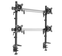HFTEK Soporte para 4 monitores de Escritorio para Pantalla de 15" - 27" con VESA 75/100 (MP240C-N)