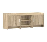 HFXHIJXQ Armario para TV de roble Sonoma, 130 x 33 x 47 cm | Mueble bajo de TV moderno con 2 puertas y 2 compartimentos para el salón. Organiza tus dispositivos multimedia gracias a su