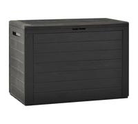 HFXHIJXQ Baúl de jardín antracita 190L caja de almacenaje exterior 78 x 44 | Caja de plástico resistente para cojines de jardín y seguro de asiento. Se puede cerrar con 190 litros de volumen.