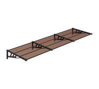 HFXHIJXQ Marquesina para puerta negra 297,5 x 90 cm, policarbonato, resistente, protección contra la intemperie, diseño moderno, fácil montaje, protección contra la lluvia para casa, entrada, terraza