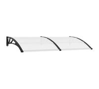 HFXHIJXQ Marquesina para puerta negra de 200 x 100 cm, con paneles transparentes de policarbonato de 5 mm, resistentes a la intemperie y soportes de ABS, para entradas modernas, balcones y terrazas