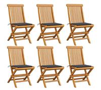 HFXHIJXQ Sillas de jardín plegables de teca, antracita, 47 x 60 x 89 cm, juego de 6 unidades, madera maciza FSC, resistente a la intemperie, ahorra espacio, para balcón, terraza, salón